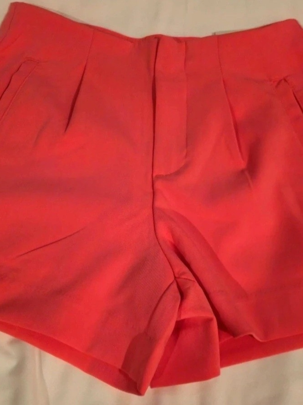 AND Coral-Pink High Waist Tailored Shorts